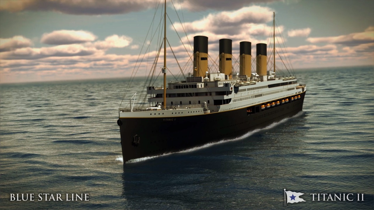 FILE - A handout photograph provided on 26 February 2013 by Blue Star Line shows a computer generated image of the Titanic II's exterior. The Titanic II is a proposed ocean liner which will be a replica of the original Titanic ship, which sunk in the North Atlantic in 1912 after it struck an iceberg. The Titanic II is scheduled to be ready for use in 2016.   EPA/JASON SZENES HANDOUT EDITORIAL USE ONLY/NO SALES     (zu dpa "«April April» oder etwa nicht? Ein Nachrichten-Quiz" vom 28.03.2014) +++(c) dpa - Bildfunk+++ |