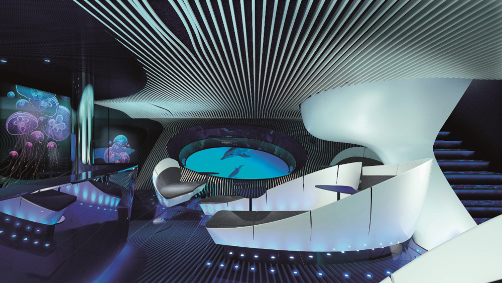 PONANT - Dem Meer ganz nah in der Underwater Lounge Blue Eye (c) Ponant - Jaques Rougerie Architecte-2
